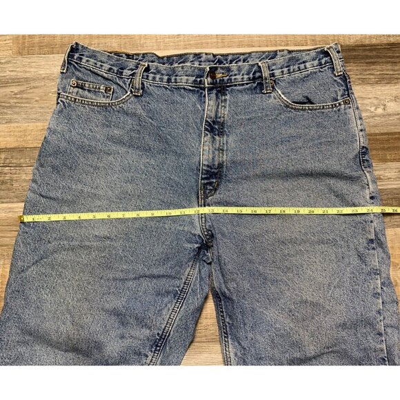 Full Blue Mens Jeans 40x30 Relaxed Fit Flannel Lined 100% Cotton Denim Straight - Picture 10 of 15